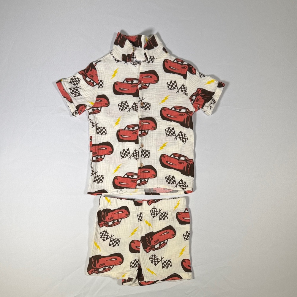 Kids Car Print Outfut Set - 5T